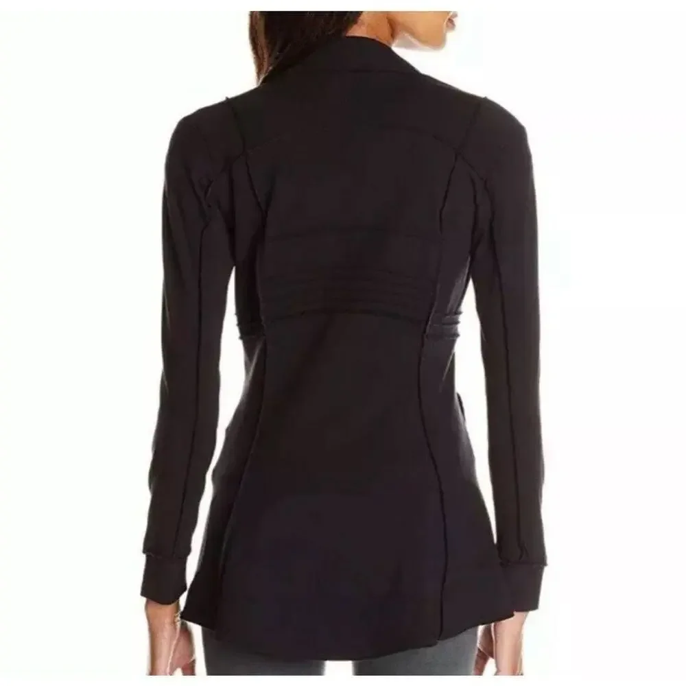 Nic+Zoe Tree Button Seamed Riding Jacket Blazer Size X Small Black New
